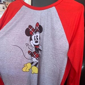 Minnie Mouse/ Red and Gray Long Sleeve Shirt/ Plus